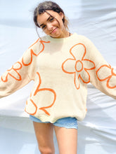 Load image into Gallery viewer, Orange Flower Sweater
